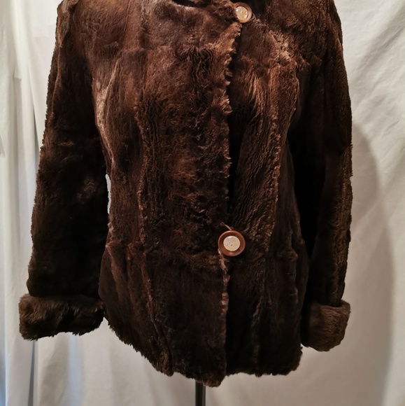 Vintage Fashion House Furs Brown Beaver Coat Med - Picture 2 of 8